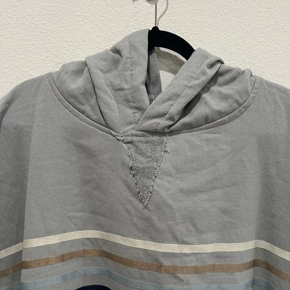 Sand Cloud Border Classic Stripe Hooded Poncho - 2026 - Grey - Picture 3 of 9